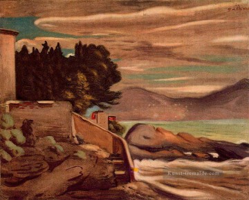  realismus - Landschaft in der Nähe von Genova Giorgio de Chirico Metaphysischer Surrealismus
